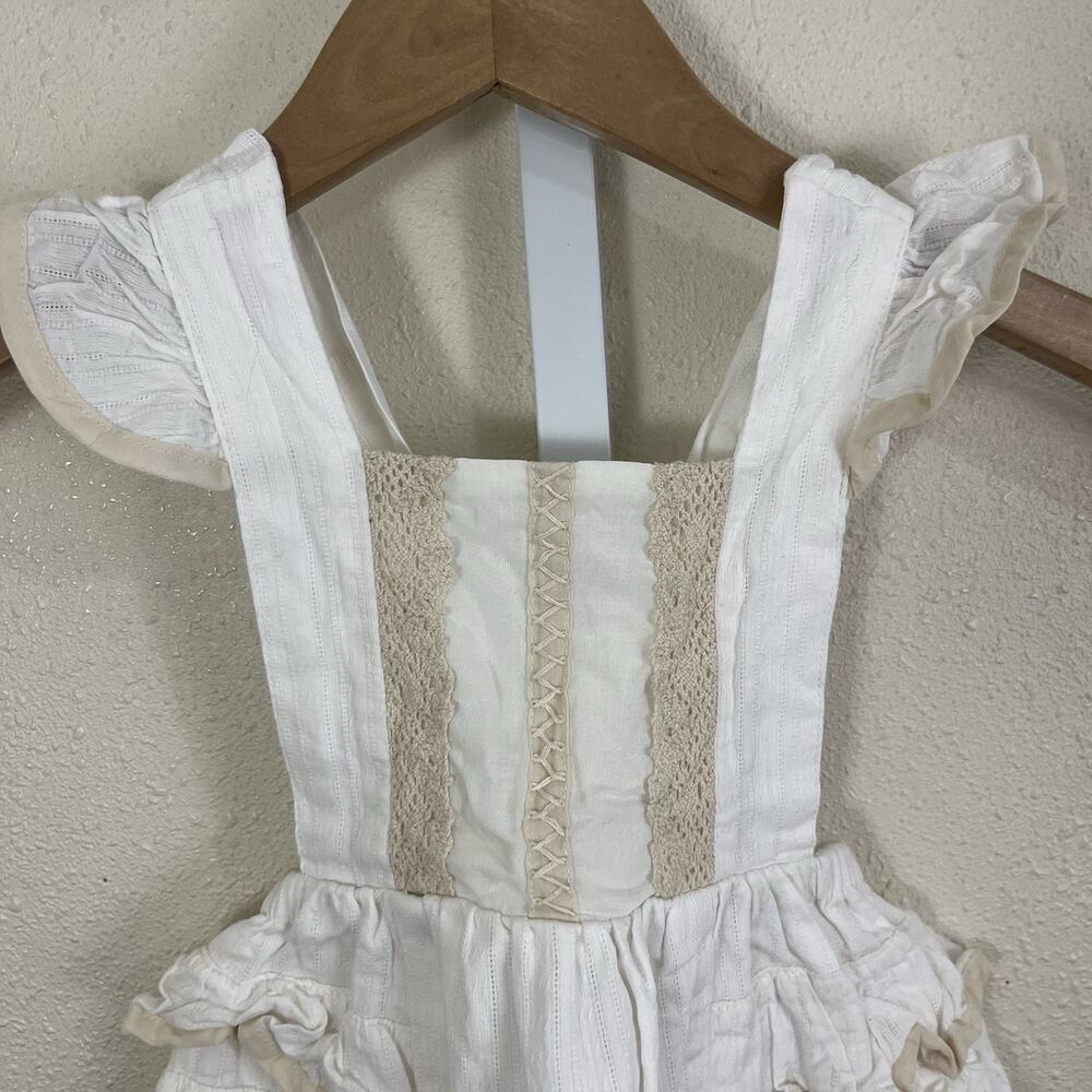 Well Dressed Wolf WDW Bubble Romper Baby Girls 3T Ruffle Lace Cottagecore - Picture 4 of 7
